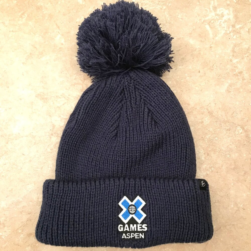 Navy Blue Pom-Pom Beanie